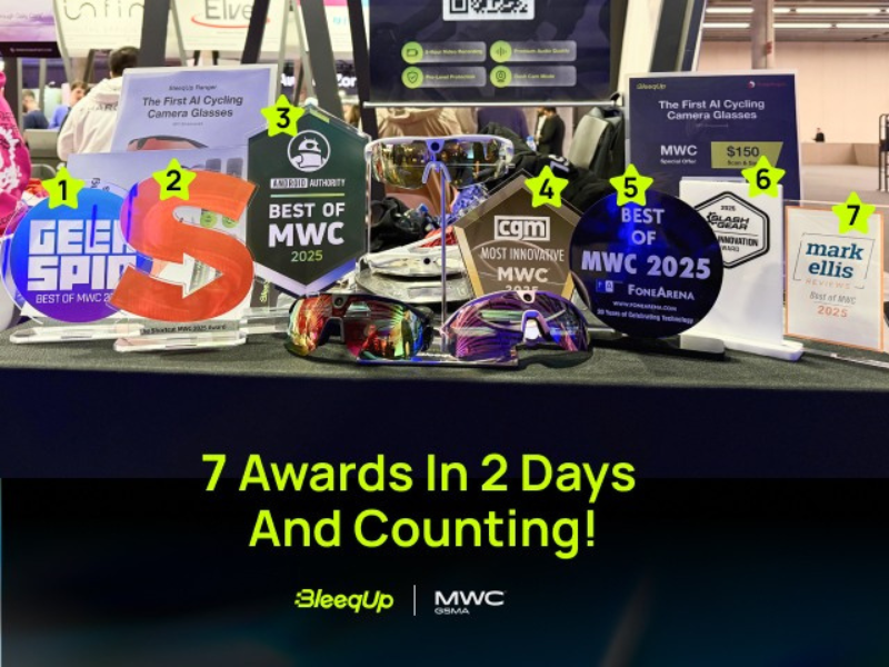 a number of rewards from BleeqUp listed on a table, and mark with 7 awards in 2 days.